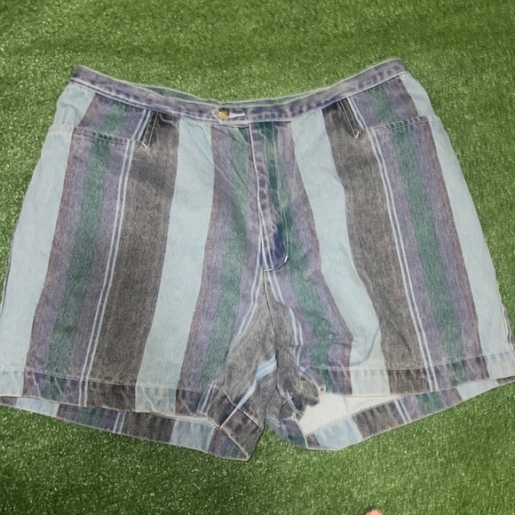 Vintage denim Jeans stripe Shorts - Picture 5 of 6